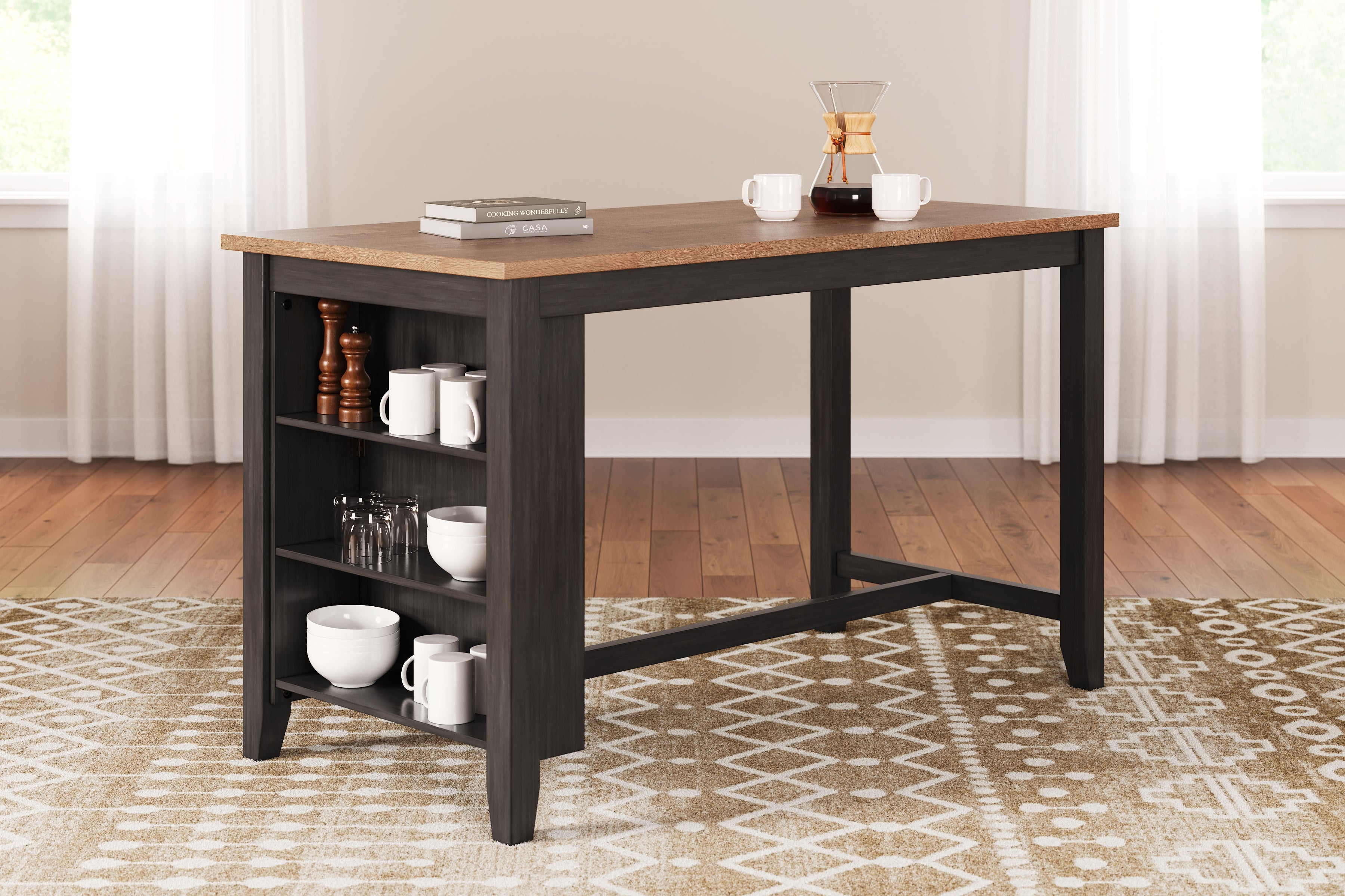Tampa Furniture Outlet Lutz - Ashley Furniture - Gesthaven Dining Room - RECT Dining Room Counter Table / Natural/Brown - D396-13