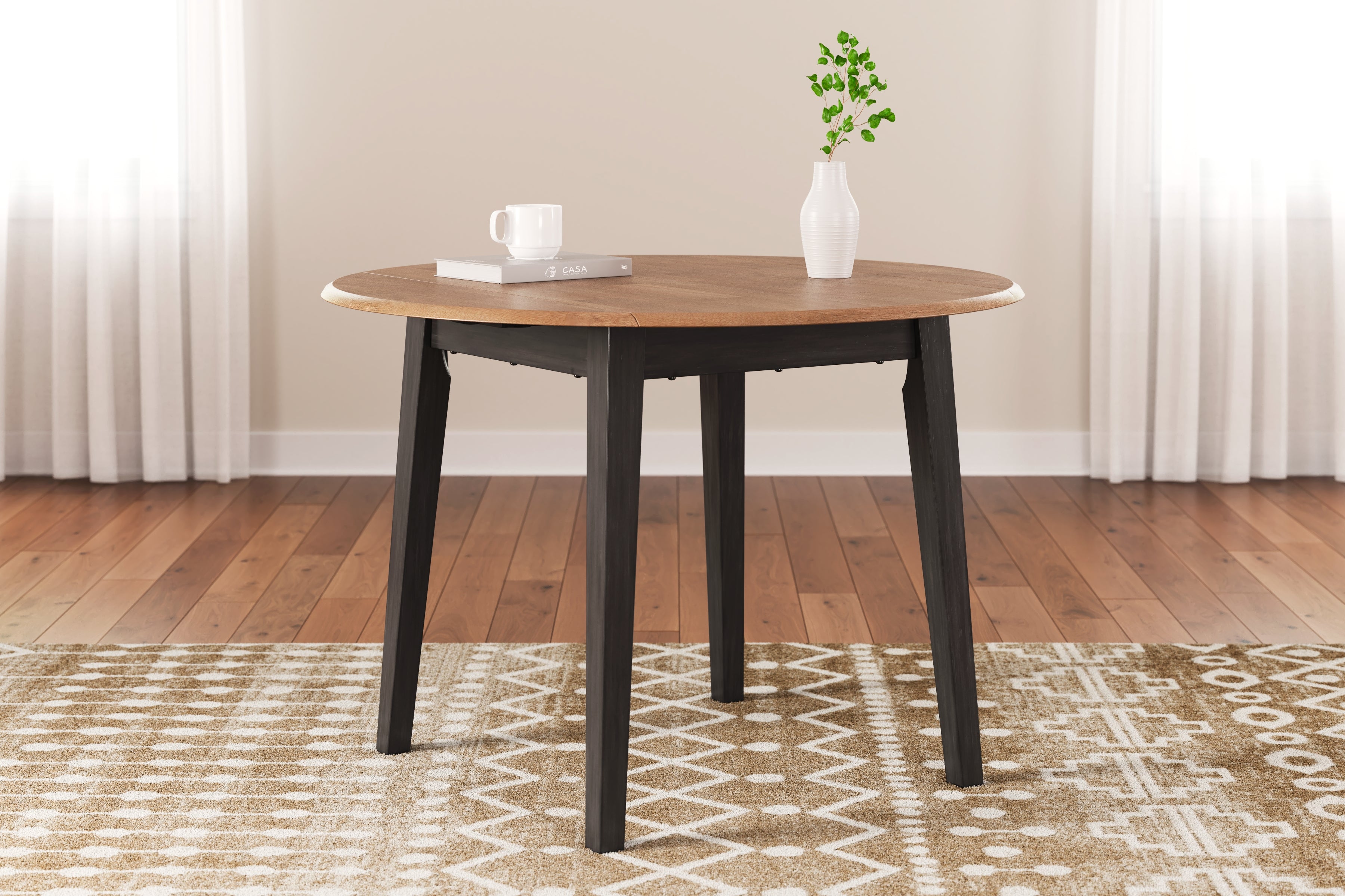 Tampa Furniture Outlet Lutz - Ashley Furniture - Gesthaven Dining Room - Round DRM Drop Leaf Table / Natural/Brown - D396-15