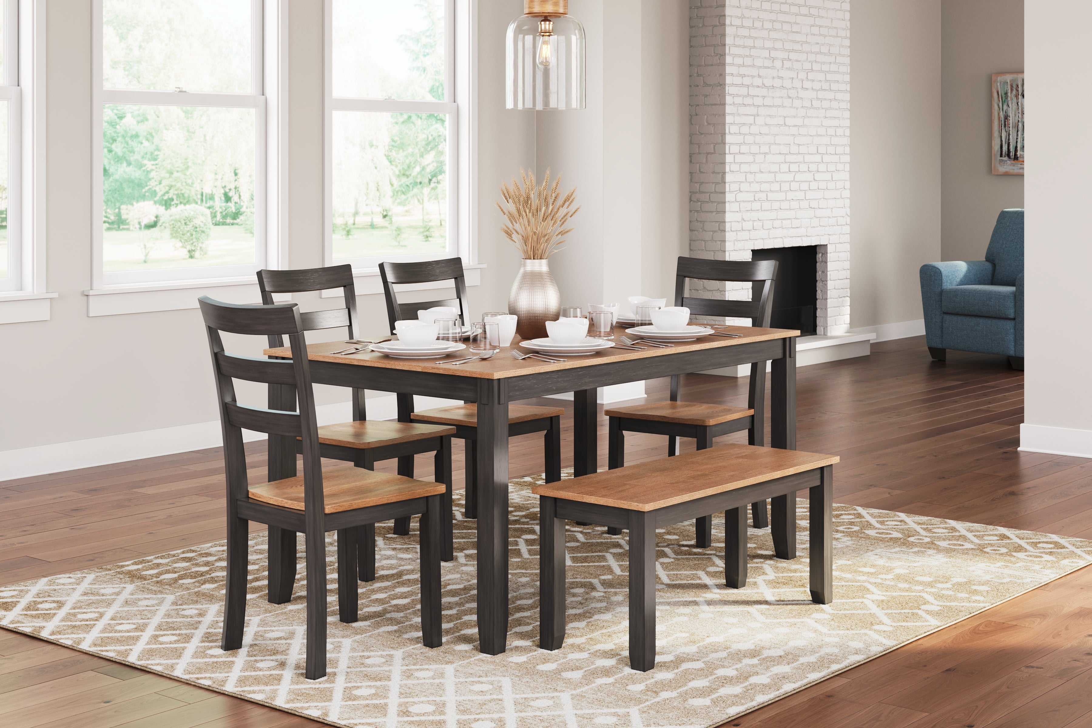 Tampa Furniture Outlet Lutz - Ashley Furniture - Gesthaven Dining Room - Dining Room Table Set (6/CN) / Natural/Brown - D396-325