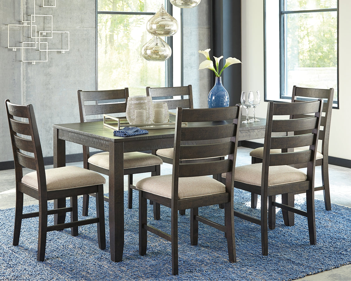 Tampa Furniture Outlet Lutz - Ashley Furniture - Rokane Dining Room - Dining Room Table Set (7/CN) / Brown - D397-425
