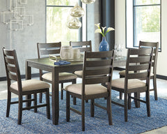 Tampa Furniture Outlet Lutz - Ashley Furniture - Rokane Dining Room - Dining Room Table Set (7/CN) / Brown - D397-425