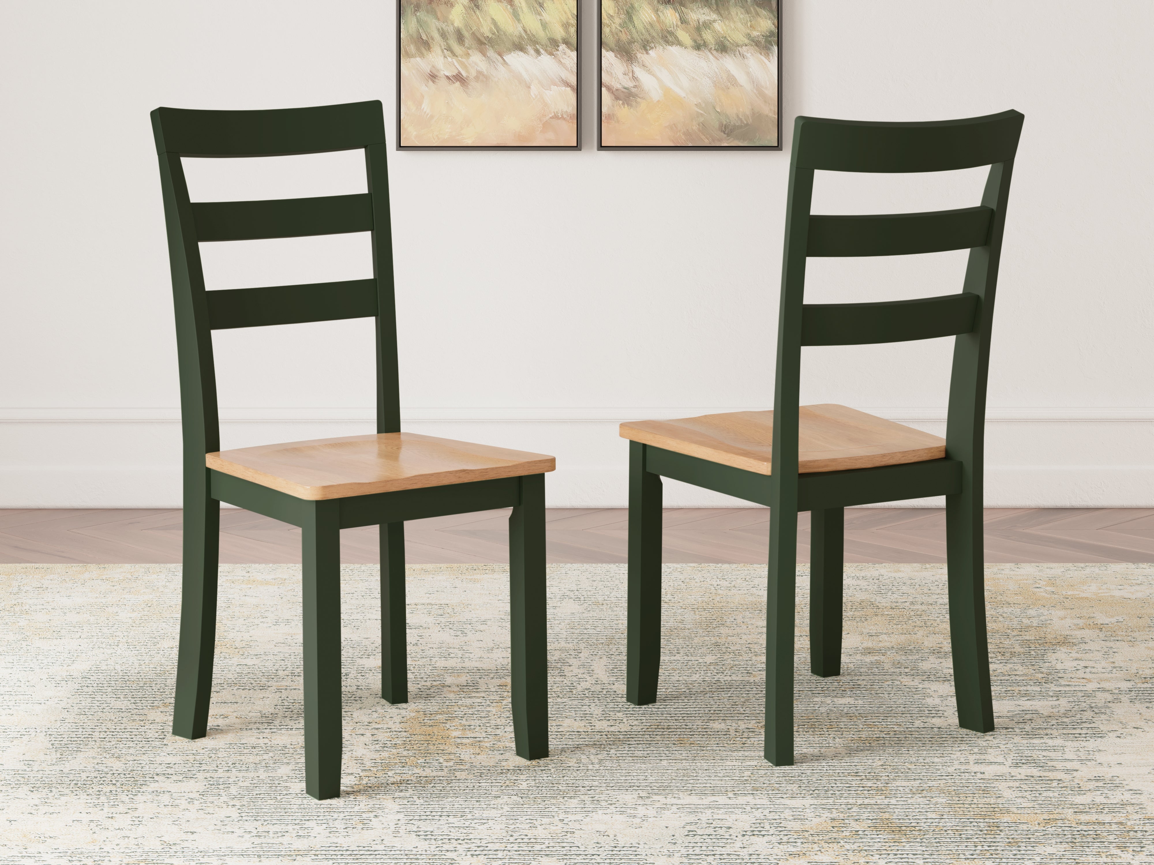 Tampa Furniture Outlet Lutz - Ashley Furniture - Gesthaven Dining Room - Dining Chair (Set of 2) / Natural/Green - D401-01X2