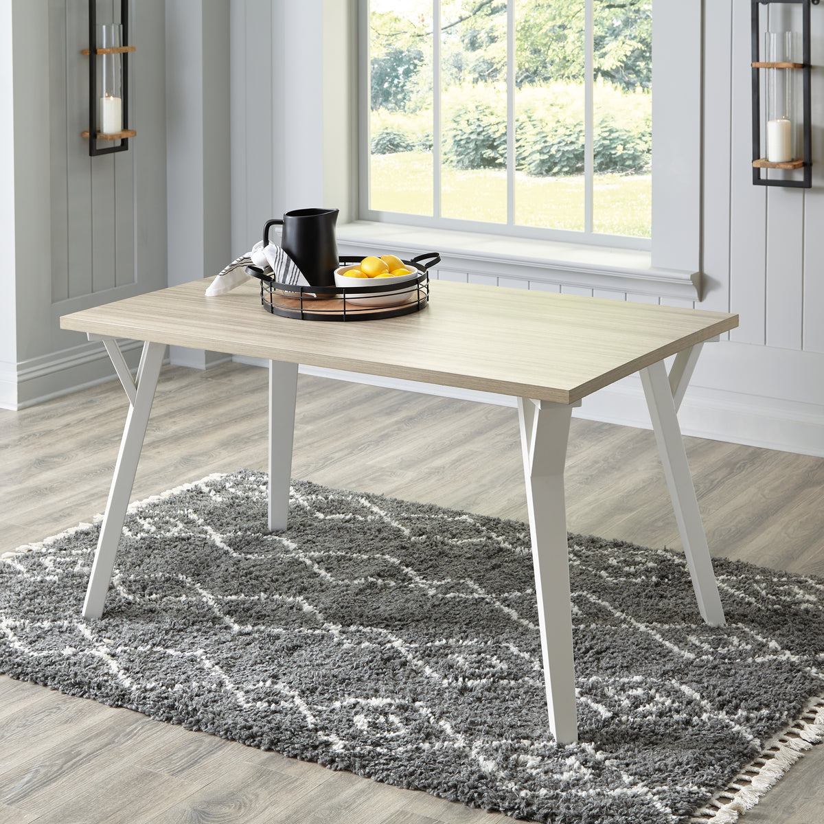 Tampa Furniture Outlet Lutz - Ashley Furniture - Grannen Dining Room - Rectangular Dining Room Table / White/Natural - D407-25