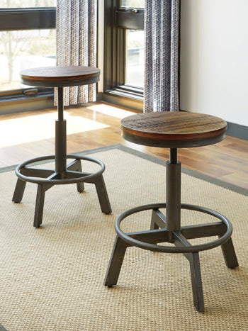 Tampa Furniture Outlet Lutz - Ashley Furniture - Torjin Dining Room - Counter Height Stool (Set of 2) / Brown/Gray - D440-024X2