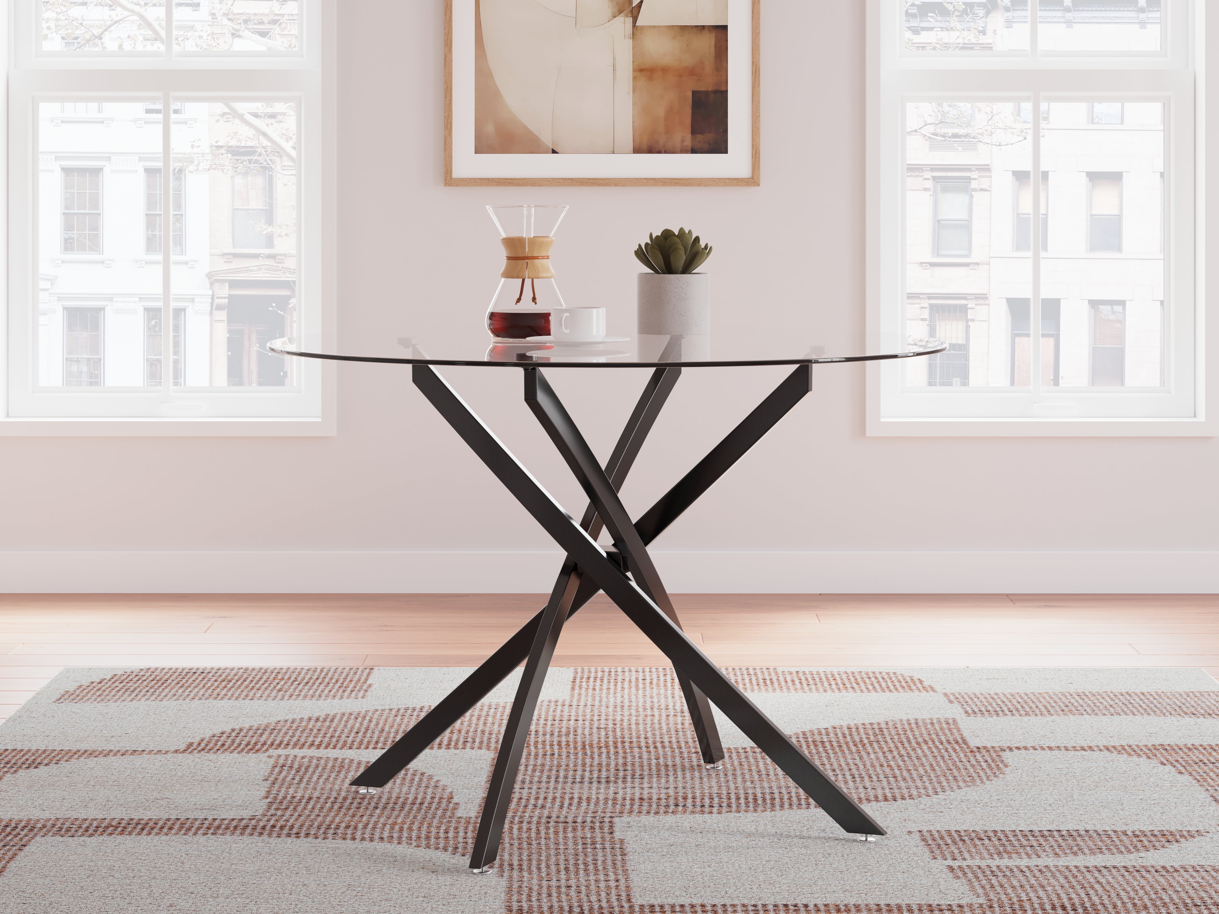 Tampa Furniture Outlet Lutz - Ashley Furniture - Pharwynn Dining Room - Round Dining Room Table / Black - D446-15