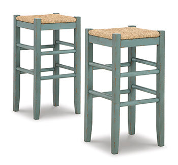 Tampa Furniture Outlet Lutz - Ashley Furniture - Mirimyn Dining Room - Bar Height Bar Stool (Set of 2) / Teal - D508-330X2