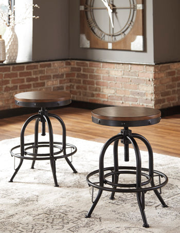 Tampa Furniture Outlet Lutz - Ashley Furniture - Valebeck Dining Room - Counter Height Bar Stool (Set of 2) / Brown/Black - D546-224X2