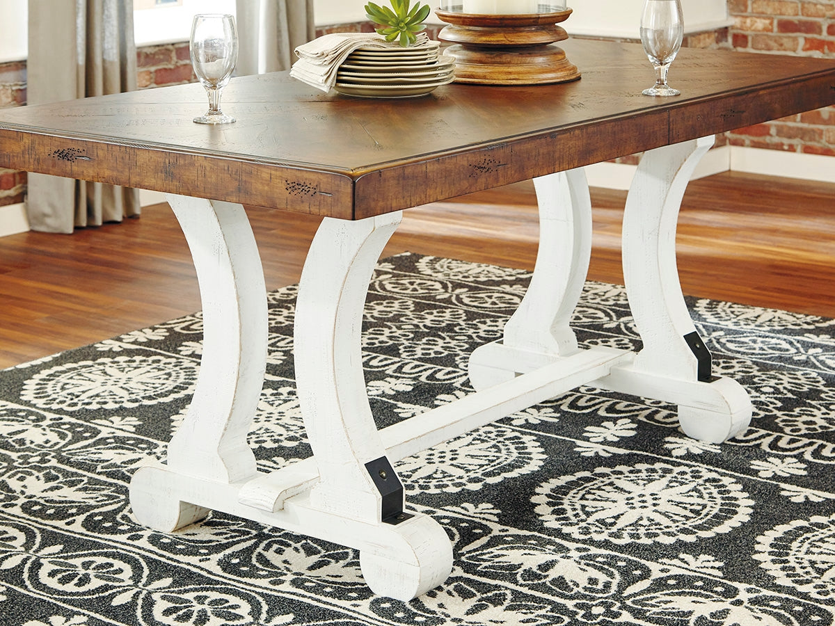 Tampa Furniture Outlet Lutz - Ashley Furniture - Valebeck Dining Room - Rectangular Dining Room Table / White/Brown - D546-35