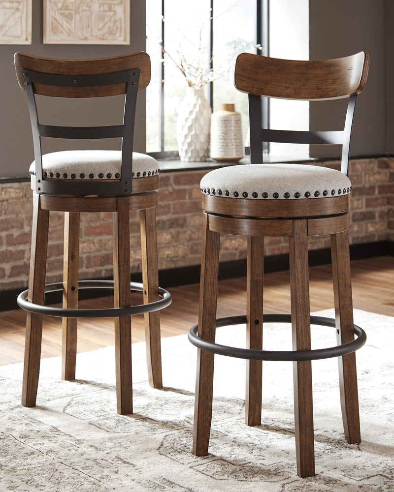 Tampa Furniture Outlet Lutz - Ashley Furniture - Valebeck Dining Room - Tall UPH Swivel Barstool(1/CN) / Brown - D546-430