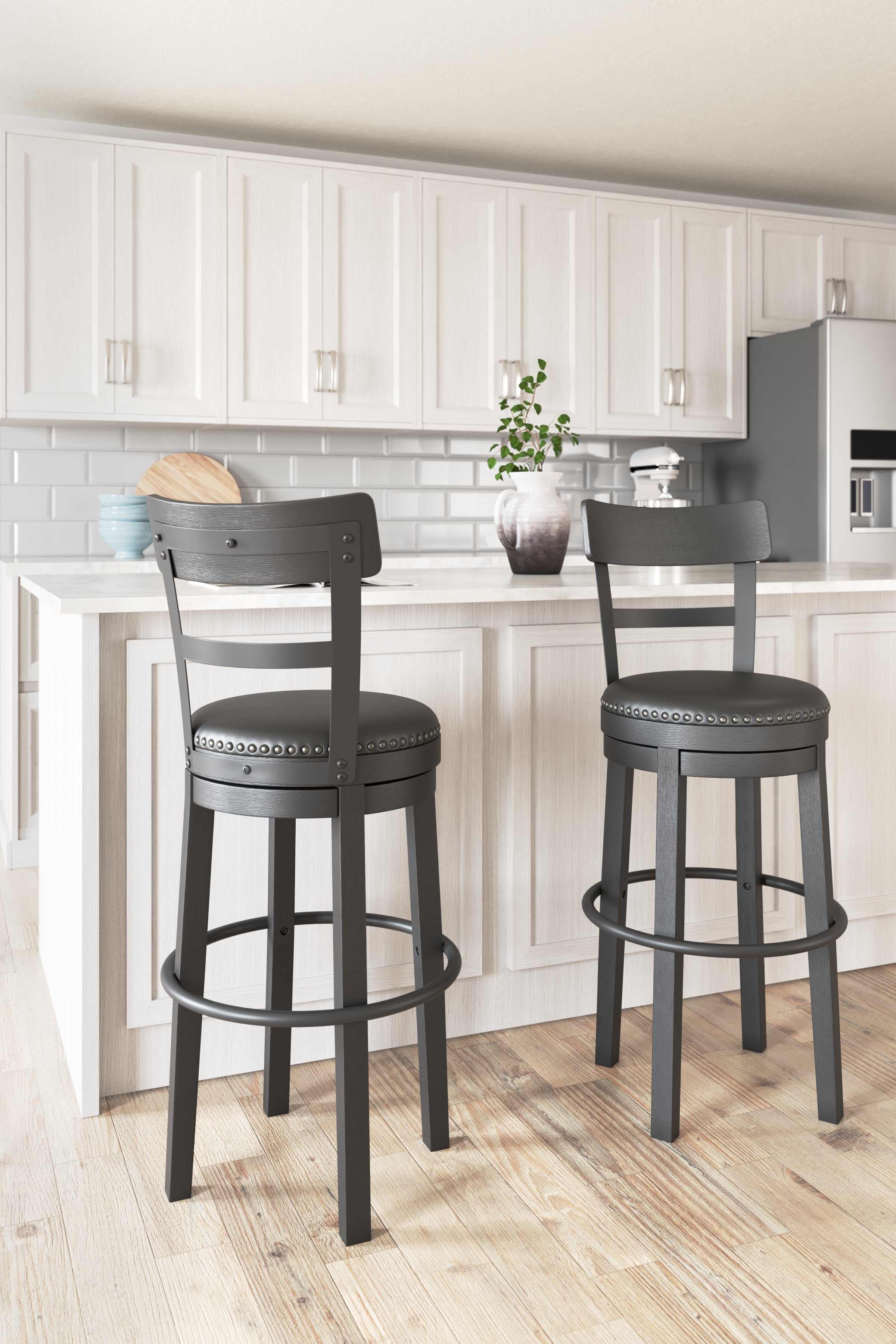 Tampa Furniture Outlet Lutz - Ashley Furniture - Valebeck Dining Room - Bar Height Bar Stool (Set of 2) / Multi - D546-630X2