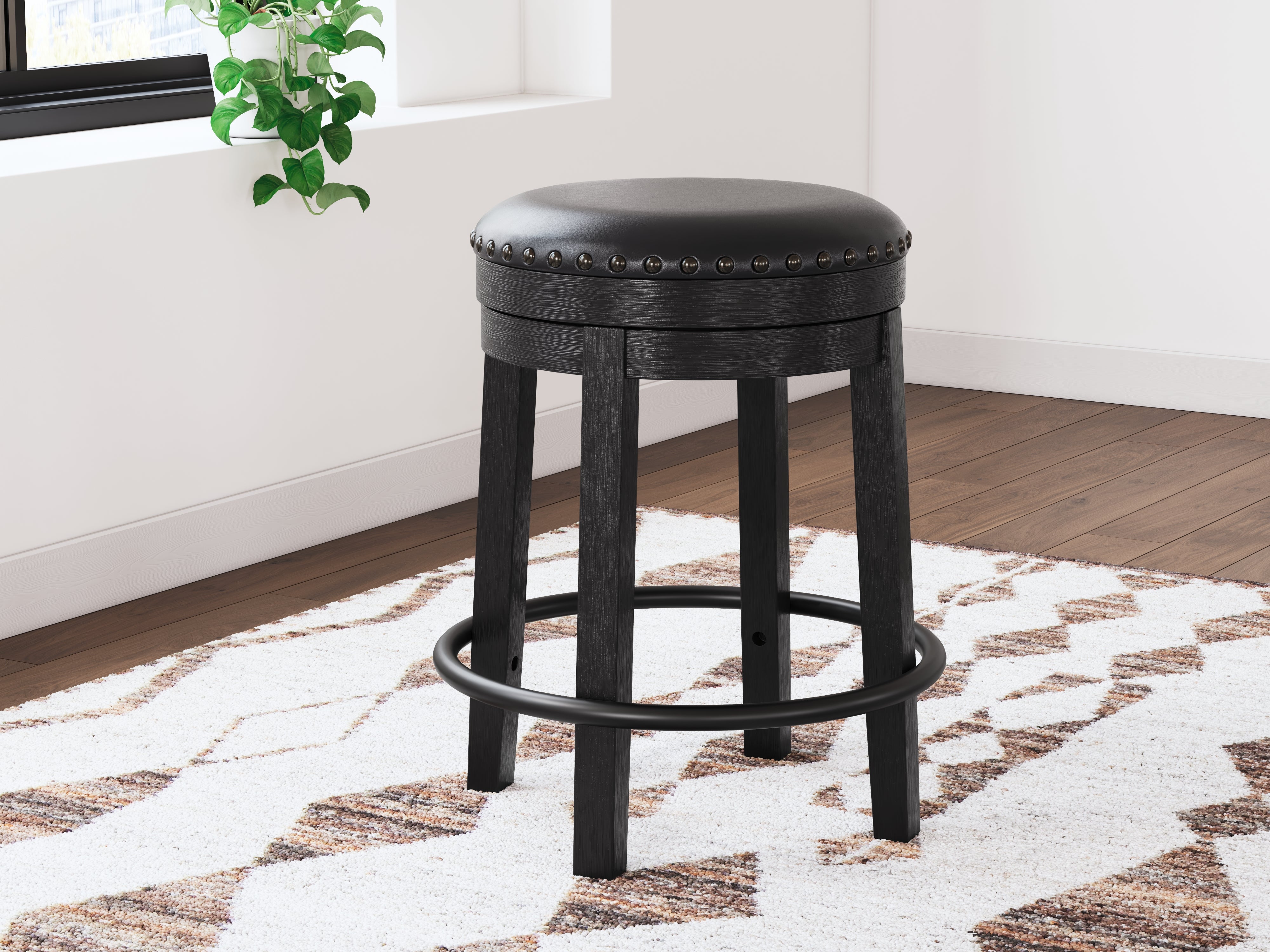 Tampa Furniture Outlet Lutz - Ashley Furniture - Valebeck Dining Room - UPH Swivel Stool (1/CN) / Black - D546-824