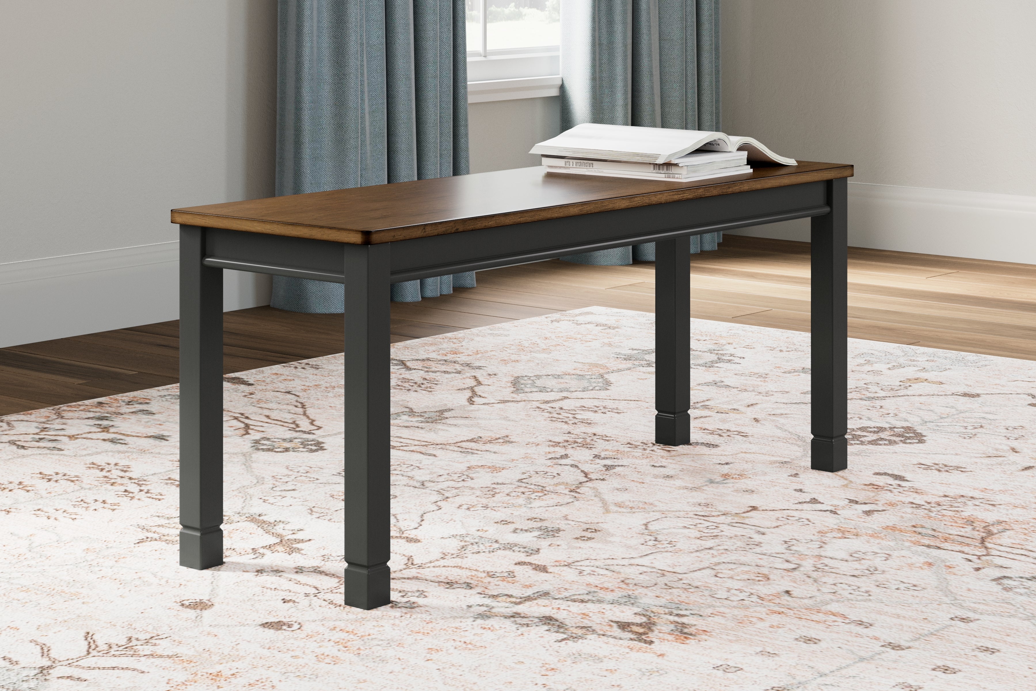 Tampa Furniture Outlet Lutz - Ashley Furniture - Owingsville Dining Room - Large Dining Room Bench / Black/Brown / 42"W x 14"D x 18"H - D580-00