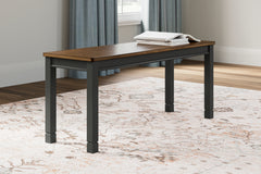 Tampa Furniture Outlet Lutz - Ashley Furniture - Owingsville Dining Room - Large Dining Room Bench / Black/Brown / 42"W x 14"D x 18"H - D580-00