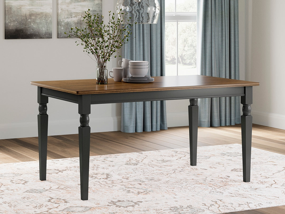 Tampa Furniture Outlet Lutz - Ashley Furniture - Owingsville Dining Room - Rectangular Dining Room Table / Black/Brown / 60"W x 36"D x 30"H - D580-25