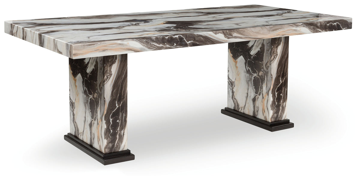 Tampa Furniture Outlet Lutz - Ashley Furniture - Jeshina Dining Room - Square DRM Counter Table / Dark Brown/Beige - PCD581-13
