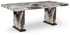 Tampa Furniture Outlet Lutz - Ashley Furniture - Jeshina Dining Room - Square DRM Counter Table / Dark Brown/Beige - PCD581-13