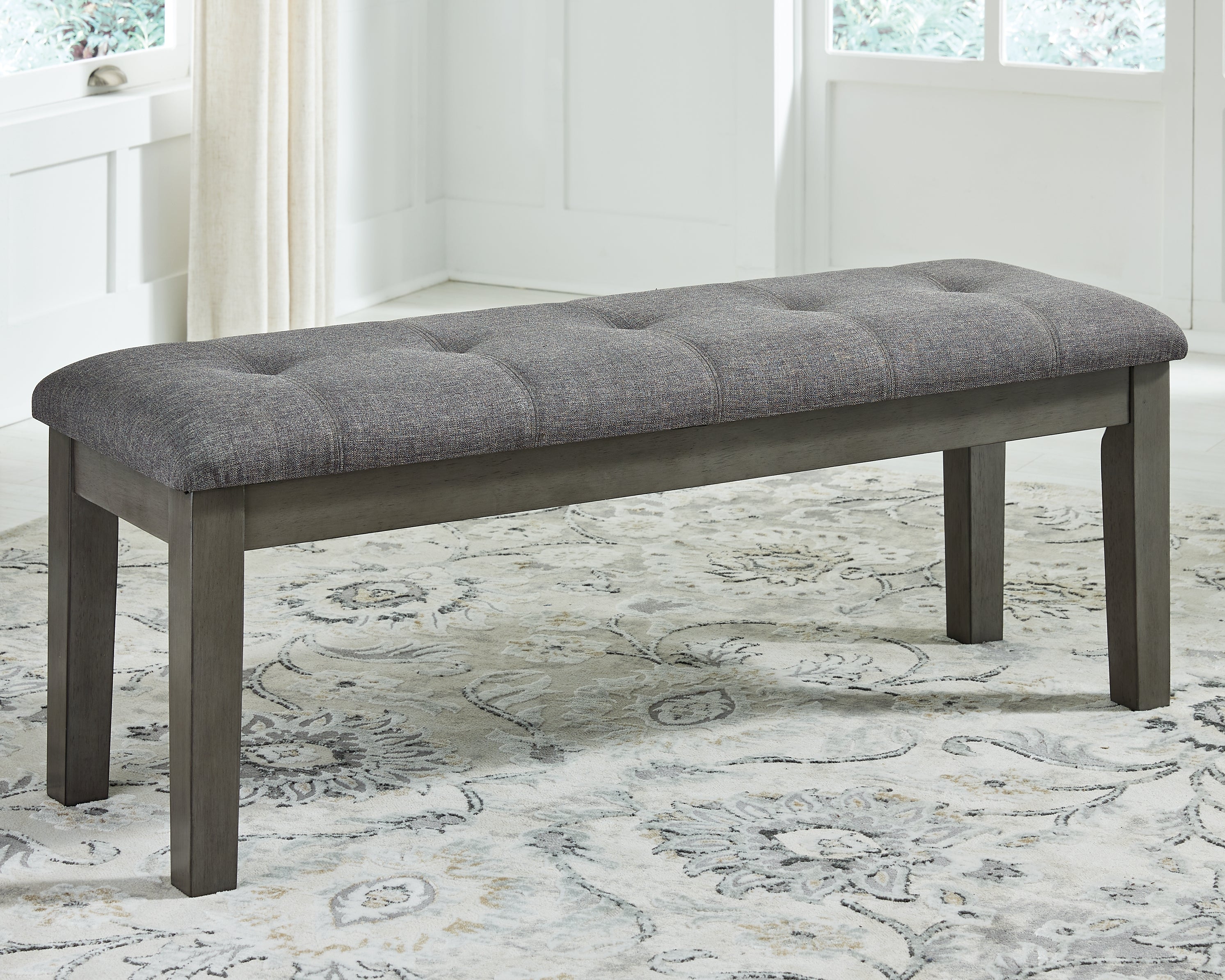 Tampa Furniture Outlet Lutz - Ashley Furniture - Hallanden Dining Room - Large UPH Dining Room Bench / Two-tone Gray - D589-00