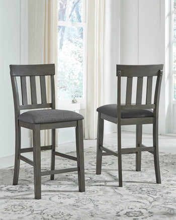 Tampa Furniture Outlet Lutz - Ashley Furniture - Hallanden Dining Room - Counter Height Bar Stool (Set of 2) / Two-tone Gray - D589-124X2