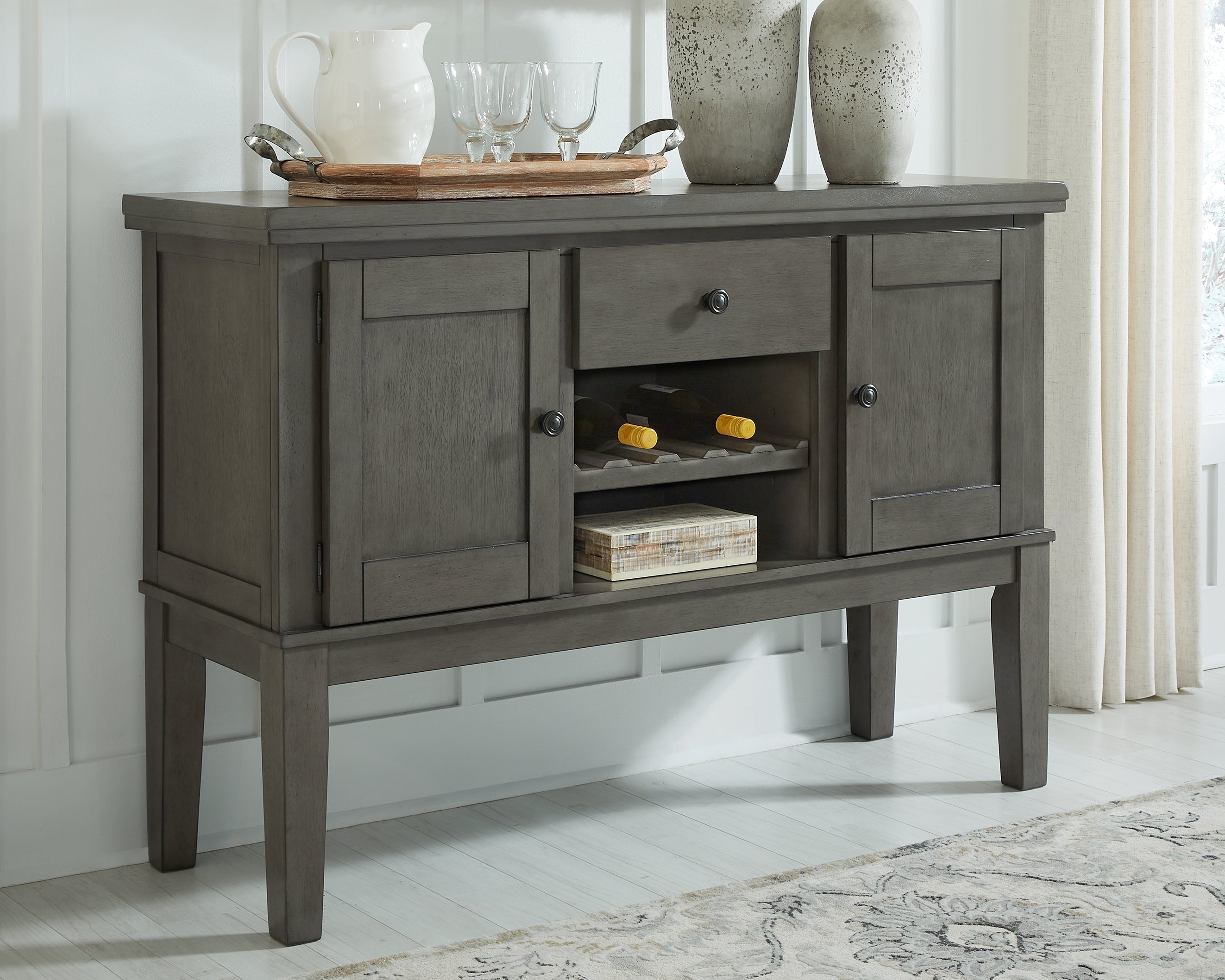 Tampa Furniture Outlet Lutz - Ashley Furniture - Hallanden Dining Room - Dining Room Server / Gray - D589-60