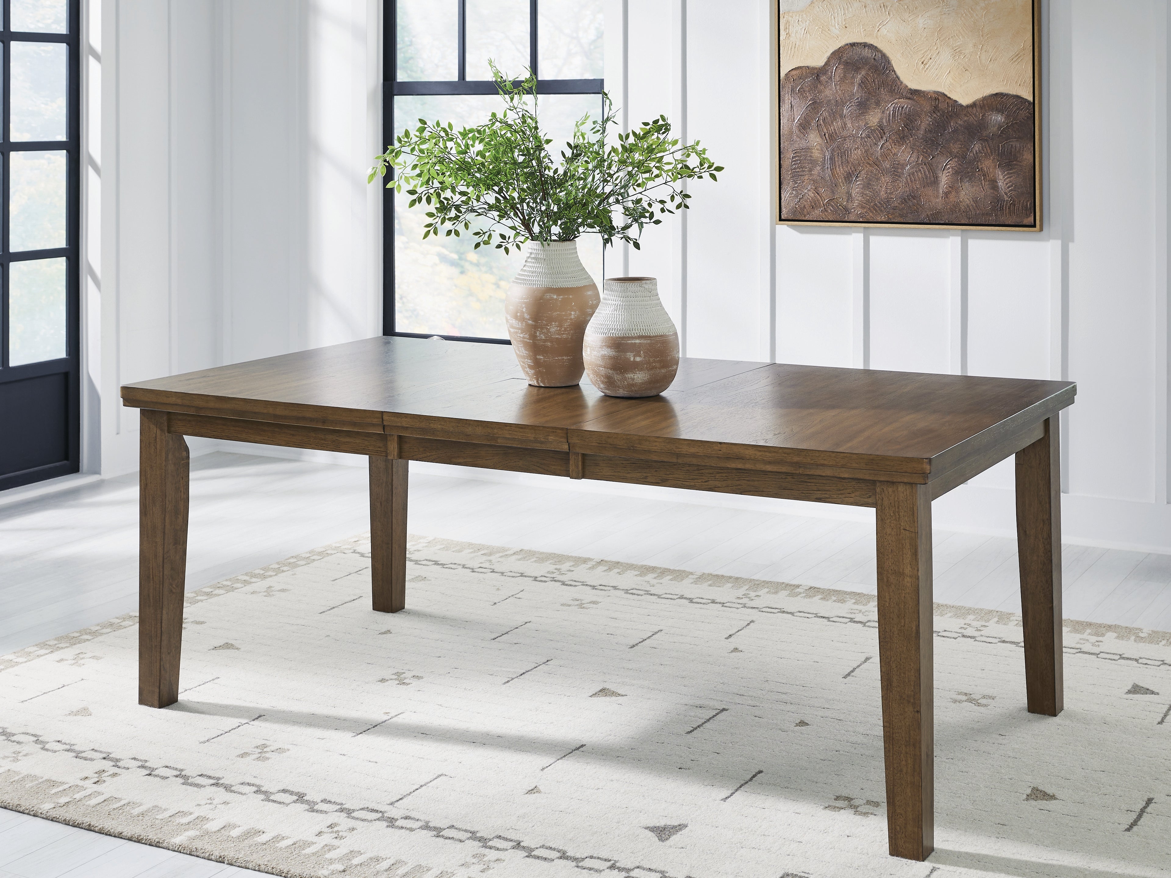 Tampa Furniture Outlet Lutz - Ashley Furniture - Urbinforte Dining Room - Dining Room Butterfly EXT TBL / Light Brown / 79"W x 42"D x 31"H - PCD592-35