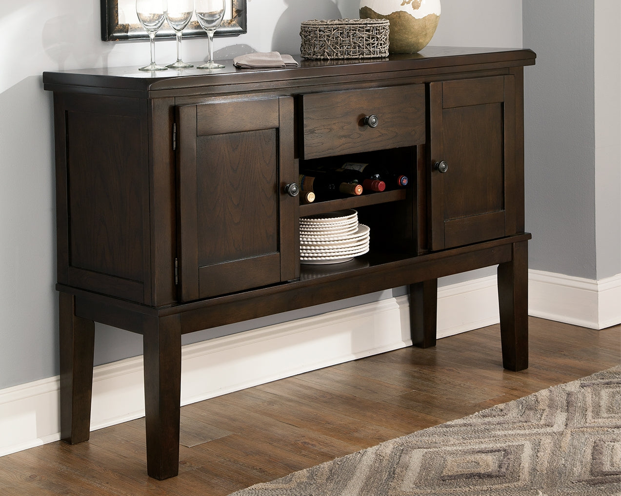 Tampa Furniture Outlet Lutz - Ashley Furniture - Haddigan Dining Room - Dining Room Server / Dark Brown - D596-60