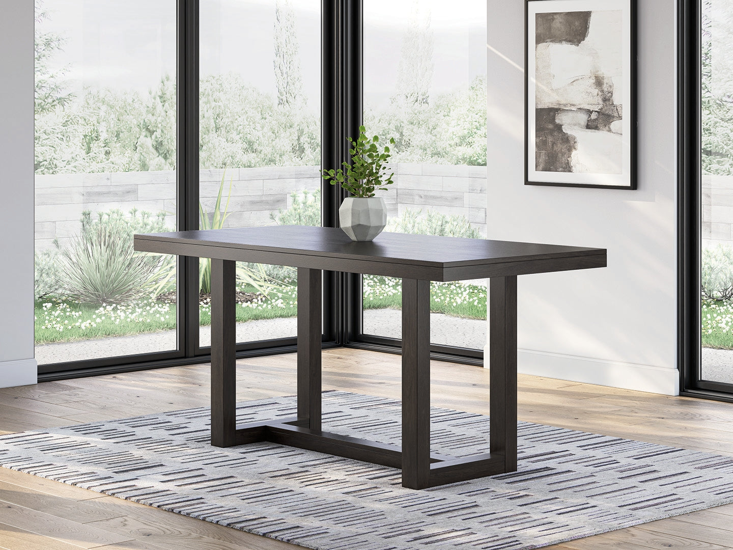 Tampa Furniture Outlet Lutz - Ashley Furniture - Neymorton Dining Room - RECT Dining Room Counter Table / Dark Grayish Brown - D618-13