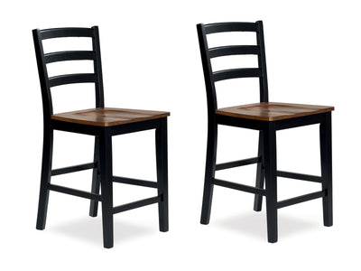 Tampa Furniture Outlet Lutz - Ashley Furniture - Wildenauer Dining Room - Counter Height Barstool (Set of 2) / Brown/Black - D634-124X2