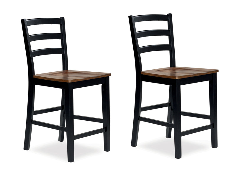 Tampa Furniture Outlet Lutz - Ashley Furniture - Wildenauer Dining Room - Counter Height Barstool (Set of 2) / Brown/Black - D634-124X2