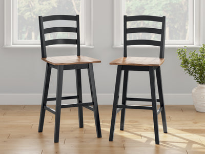 Tampa Furniture Outlet Lutz - Ashley Furniture - Wildenauer Dining Room - Bar Height Barstool (Set of 2) / Brown/Black - D634-230X2