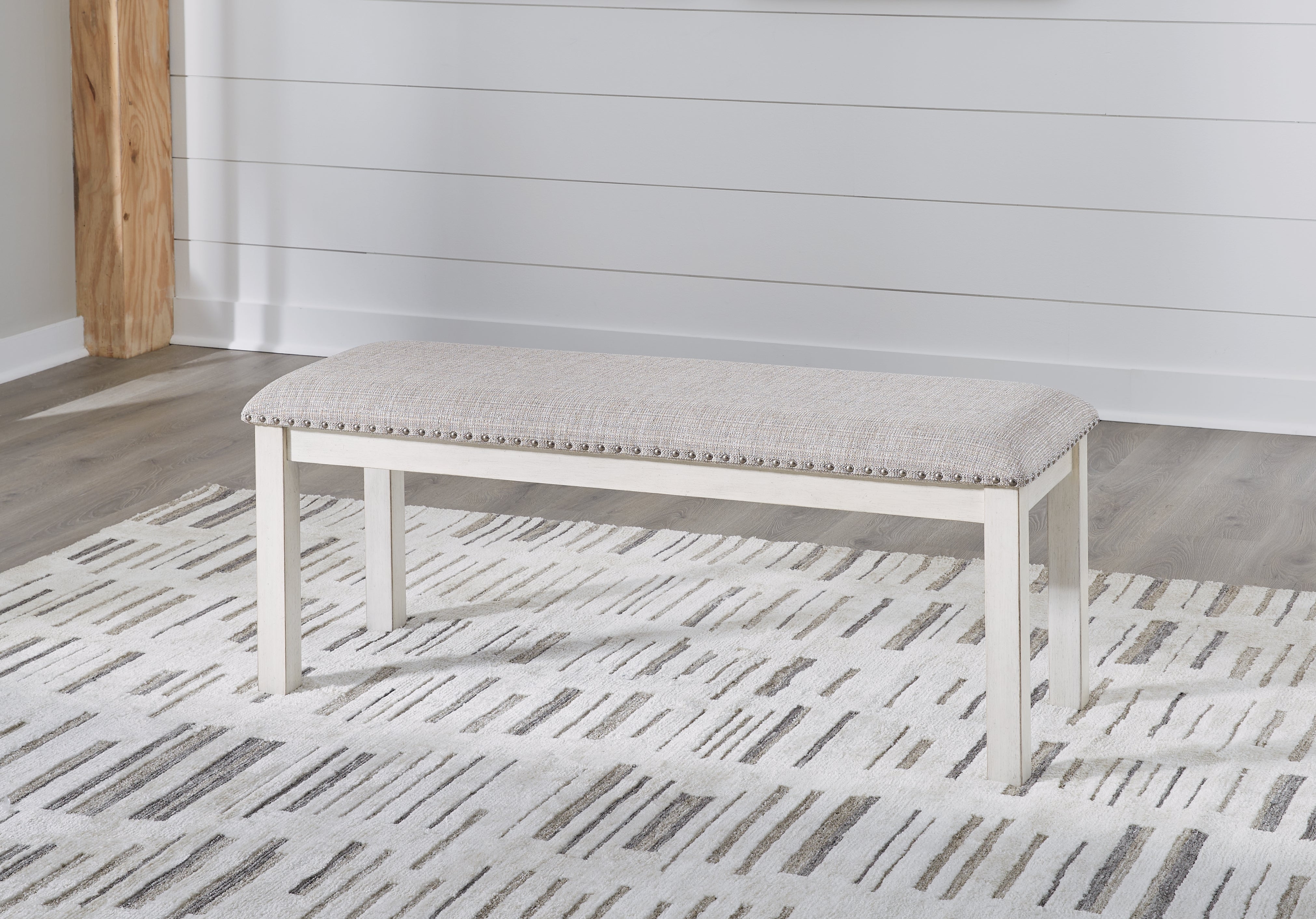 Tampa Furniture Outlet Lutz - Ashley Furniture - Robbinsdale Dining Room - Large UPH Dining Room Bench / Antique White - D642-00