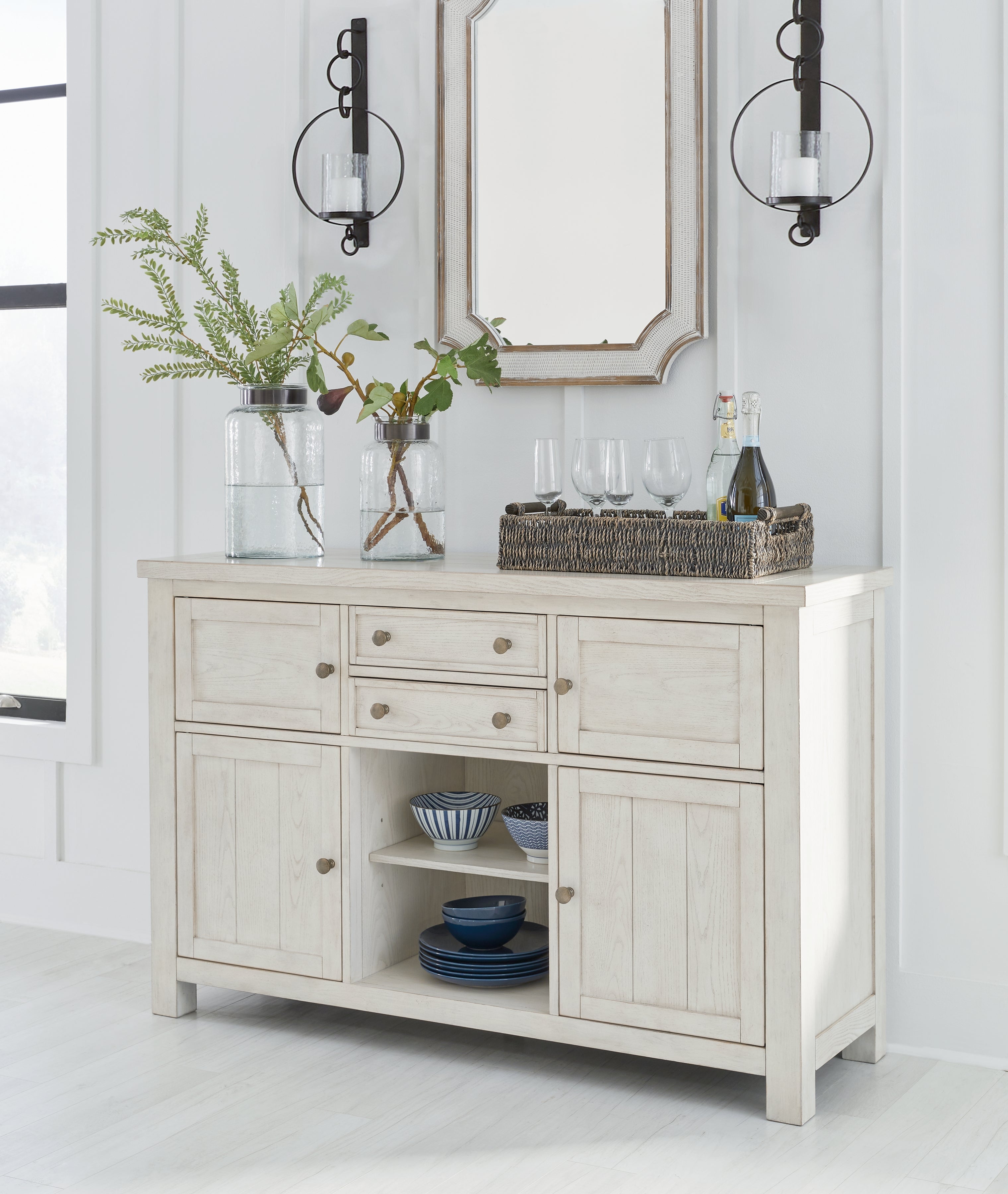 Tampa Furniture Outlet Lutz - Ashley Furniture - Robbinsdale Dining Room - Dining Room Server / Antique White - D642-60