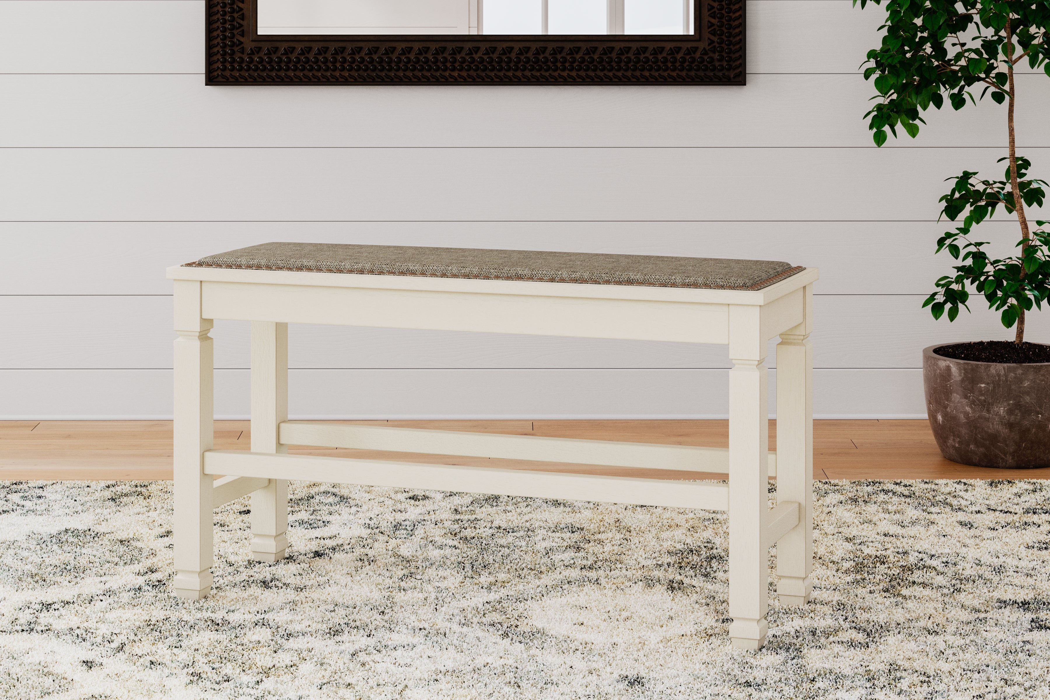 Tampa Furniture Outlet Lutz - Ashley Furniture - Bolanburg Dining Room - DBL Counter UPH Bench (1/CN) / Two-tone - D647-09
