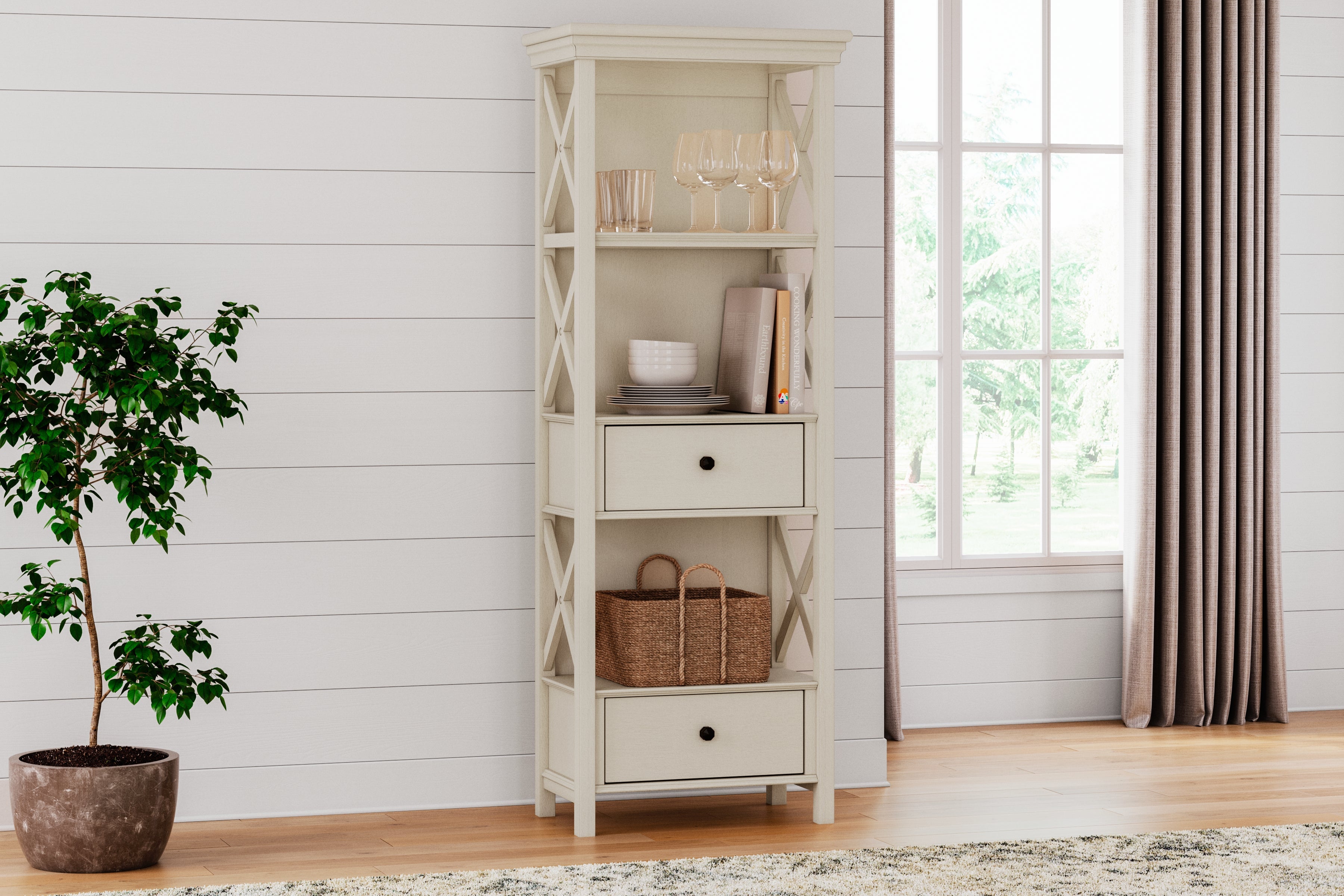 Tampa Furniture Outlet Lutz - Ashley Furniture - Bolanburg Dining Room - Display Cabinet / Antique White - D647-76