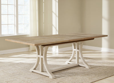 Tampa Furniture Outlet Lutz - Ashley Furniture - Shaybrock Dining Room - RECT Dining Room EXT Table / Antique White/Brown - D683-35