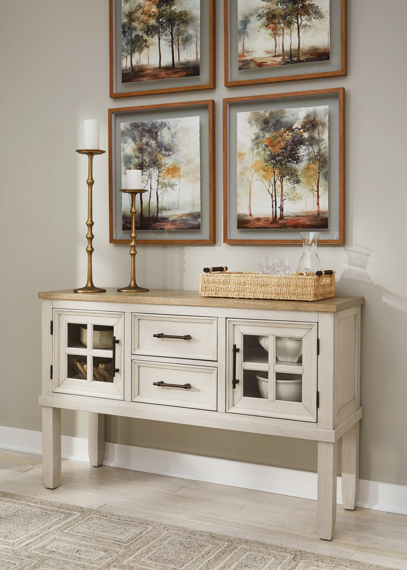 Tampa Furniture Outlet Lutz - Ashley Furniture - Shaybrock Dining Room - Dining Room Server / Antique White/Brown - D683-60