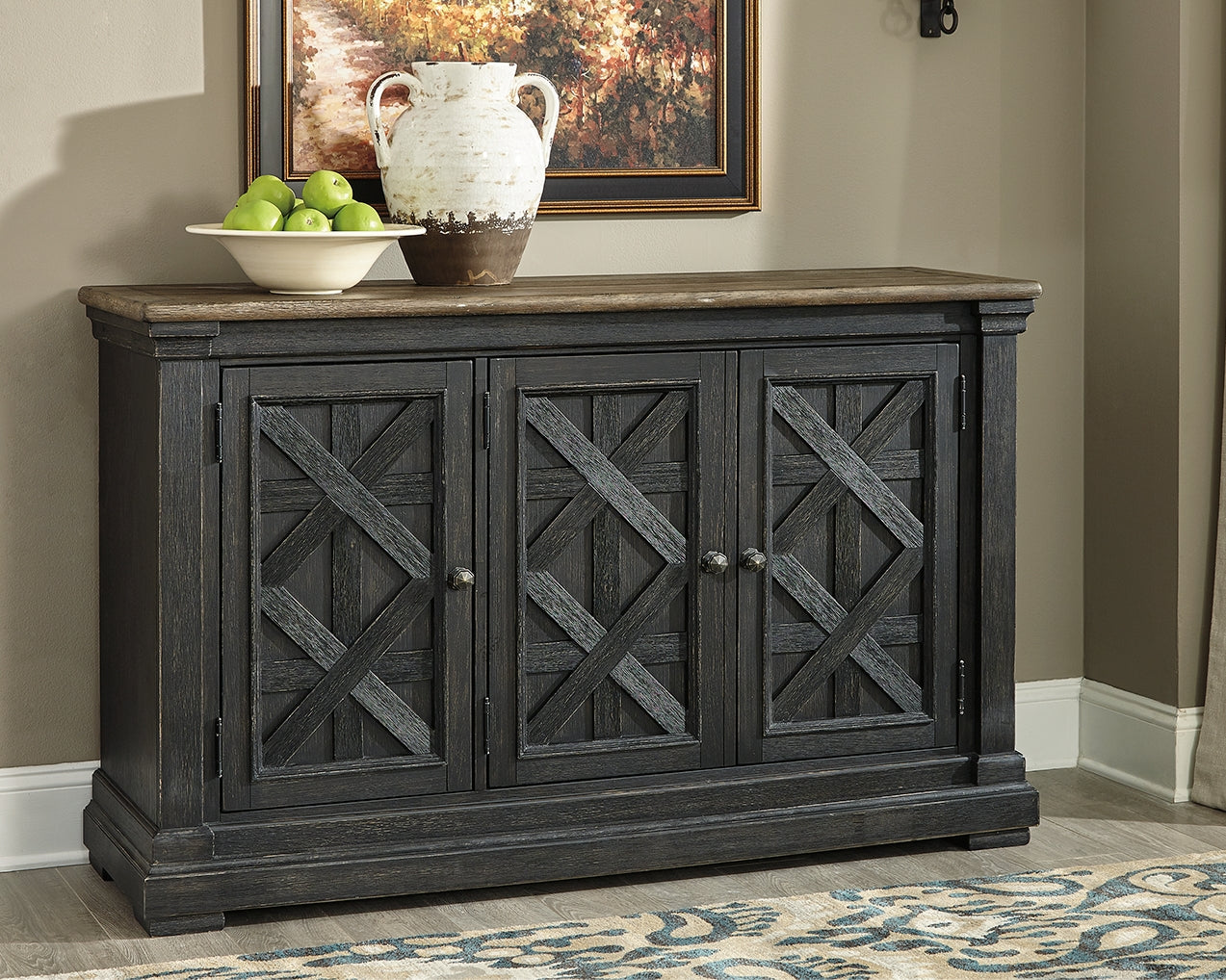 Tampa Furniture Outlet Lutz - Ashley Furniture - Tyler Creek Dining Room - Dining Room Server / Black/Gray - D736-60