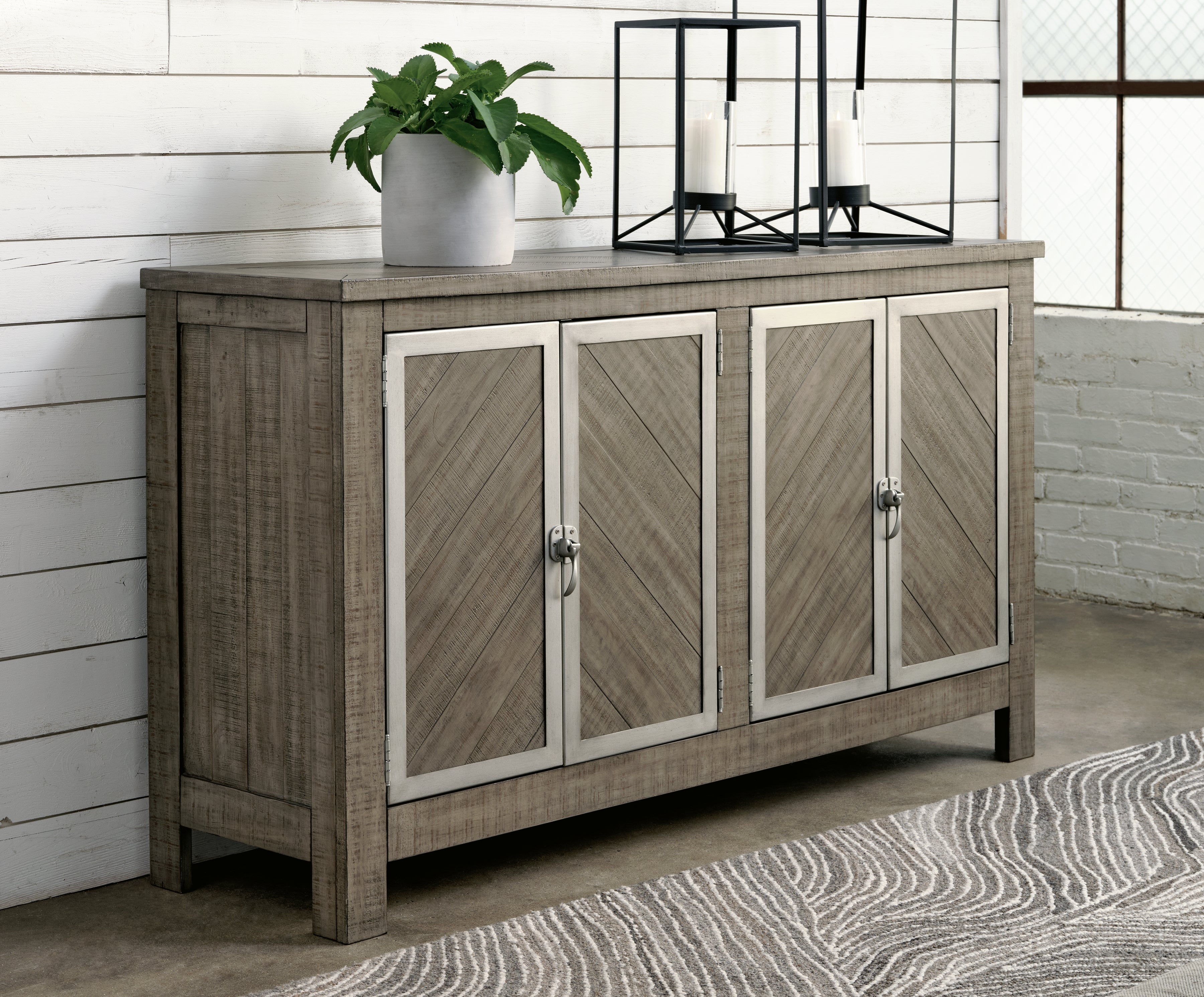 Tampa Furniture Outlet Lutz - Ashley Furniture - Krystanza Dining Room - Dining Room Server / Weathered Gray - D766-60