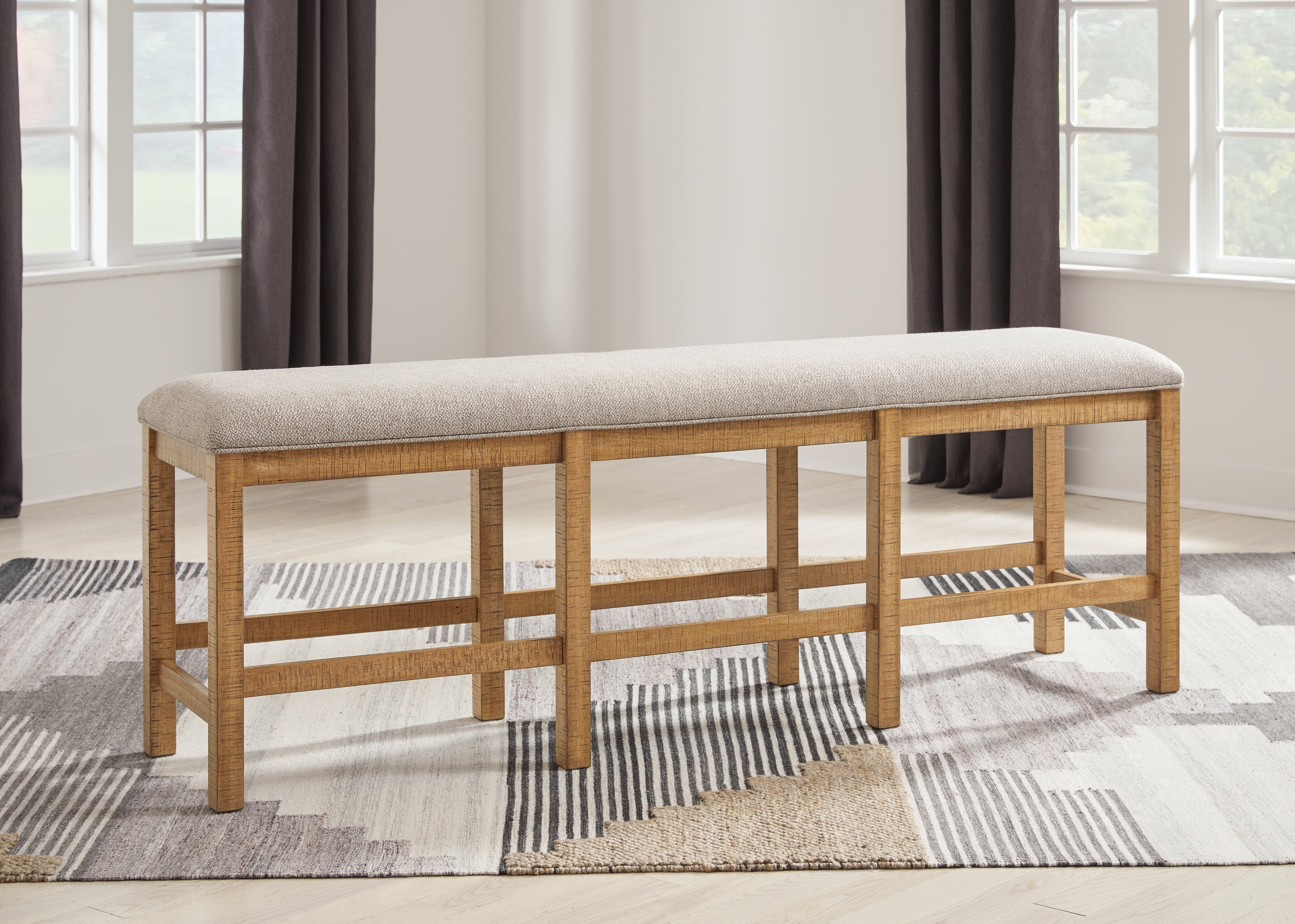 Tampa Furniture Outlet Lutz - Ashley Furniture - Havonplane Dining Room - XL Counter UPH DRM Bench / Brown - D773-09