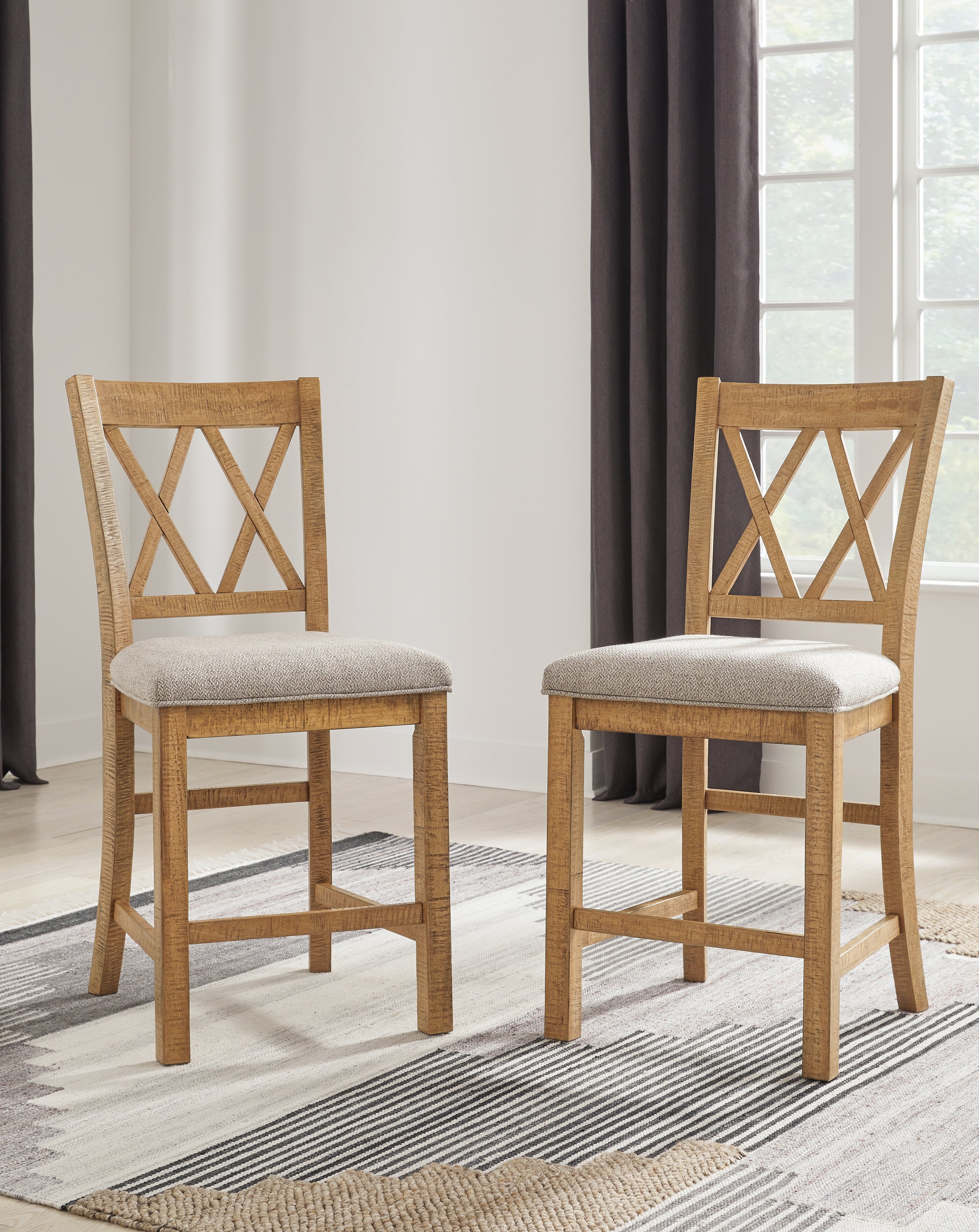Tampa Furniture Outlet Lutz - Ashley Furniture - Havonplane Dining Room - Barstool (Set of 2) / Brown - D773-124X2