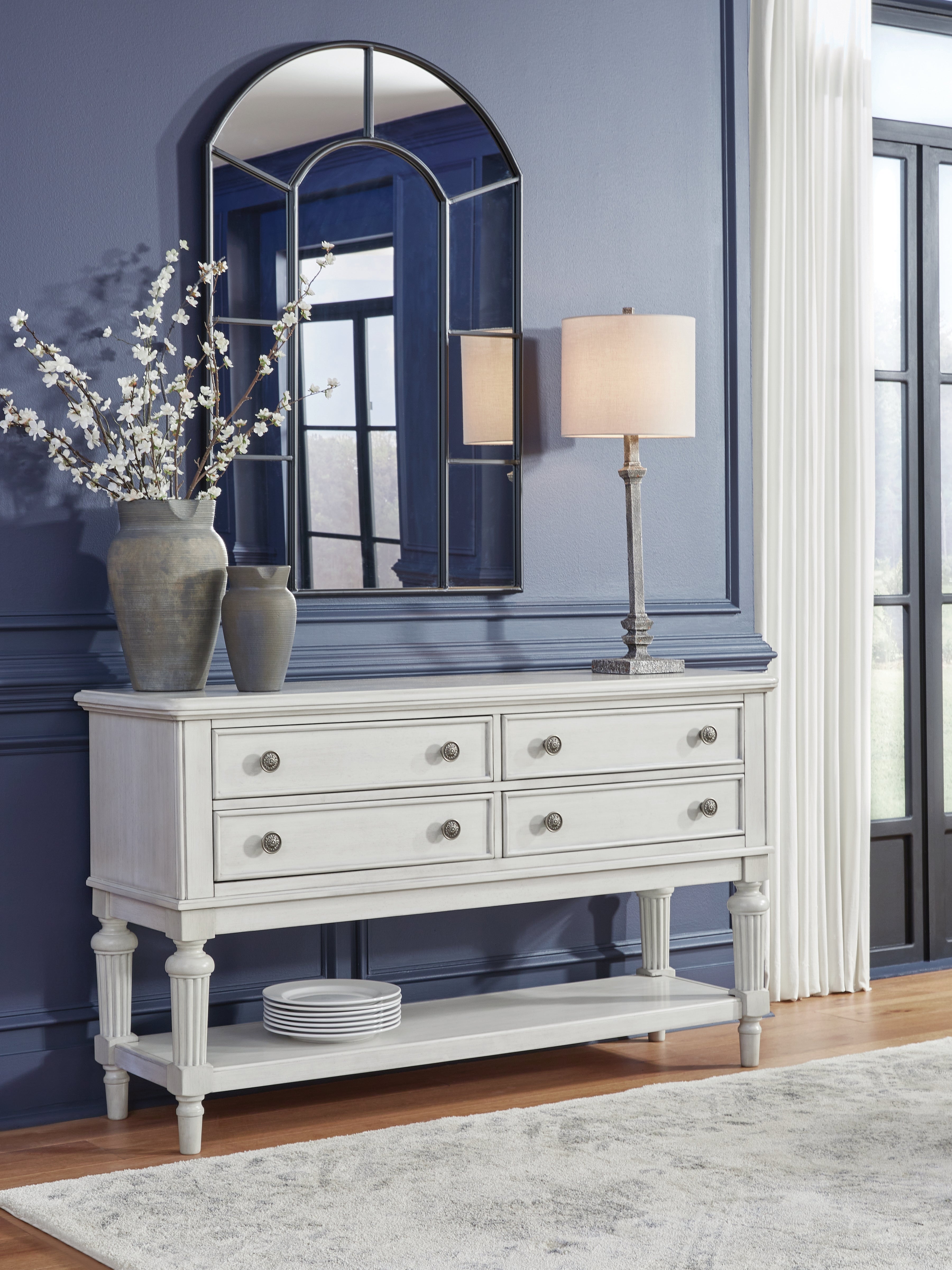 Tampa Furniture Outlet Lutz - Ashley Furniture - Montelaine Dining Room - Dining Room Server / Antique White - D795-60