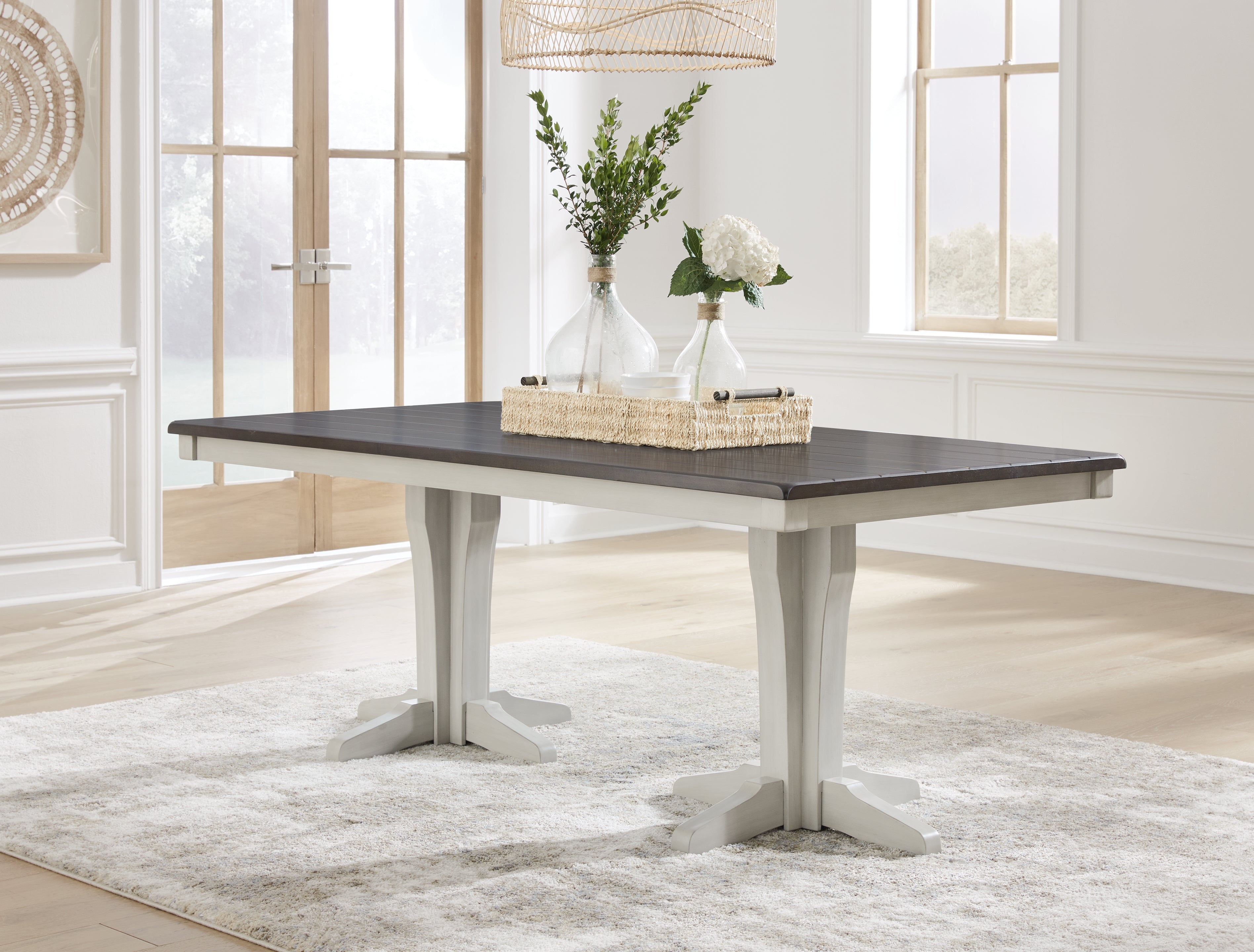 Tampa Furniture Outlet Lutz - Ashley Furniture - Darborn Dining Room - Dining Table / Gray/Brown / 40"W x 78"D x 30"H - D796D3