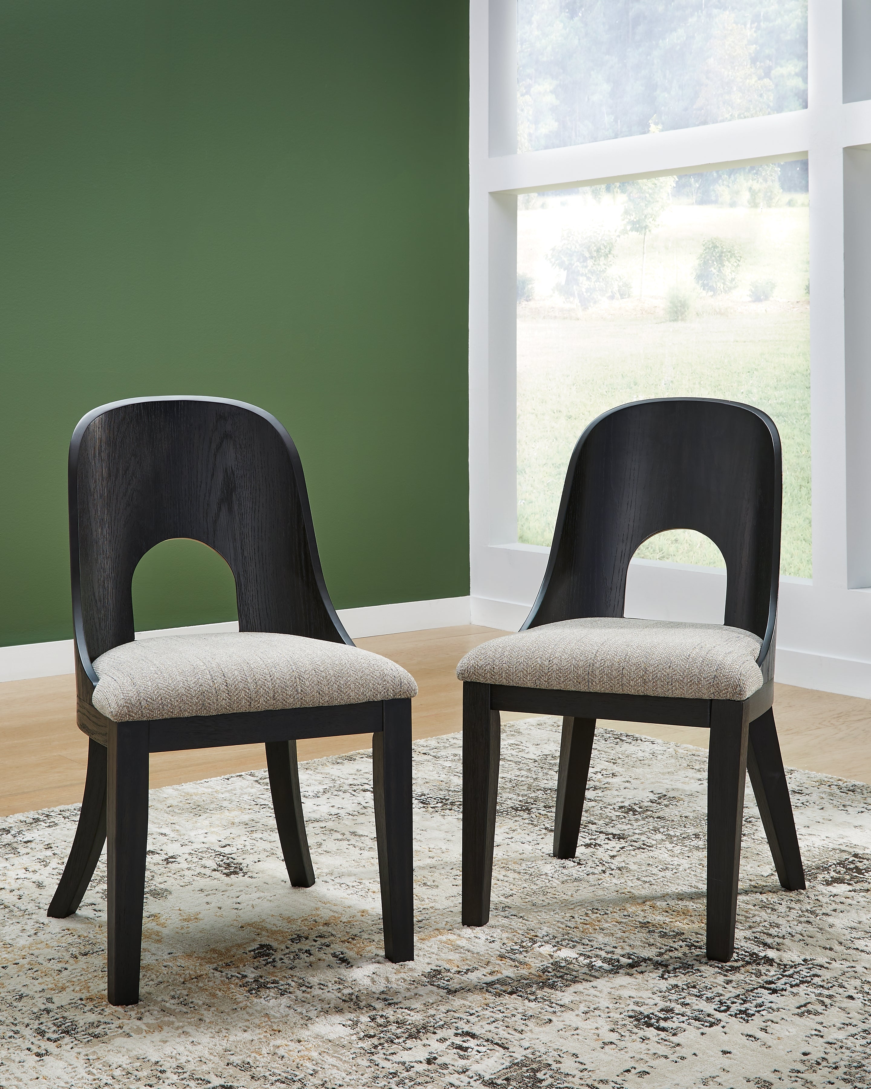 Tampa Furniture Outlet Lutz - Ashley Furniture - Rowanbeck Dining Room - Dining Chair (Set of 2) / Black - D821-01X2