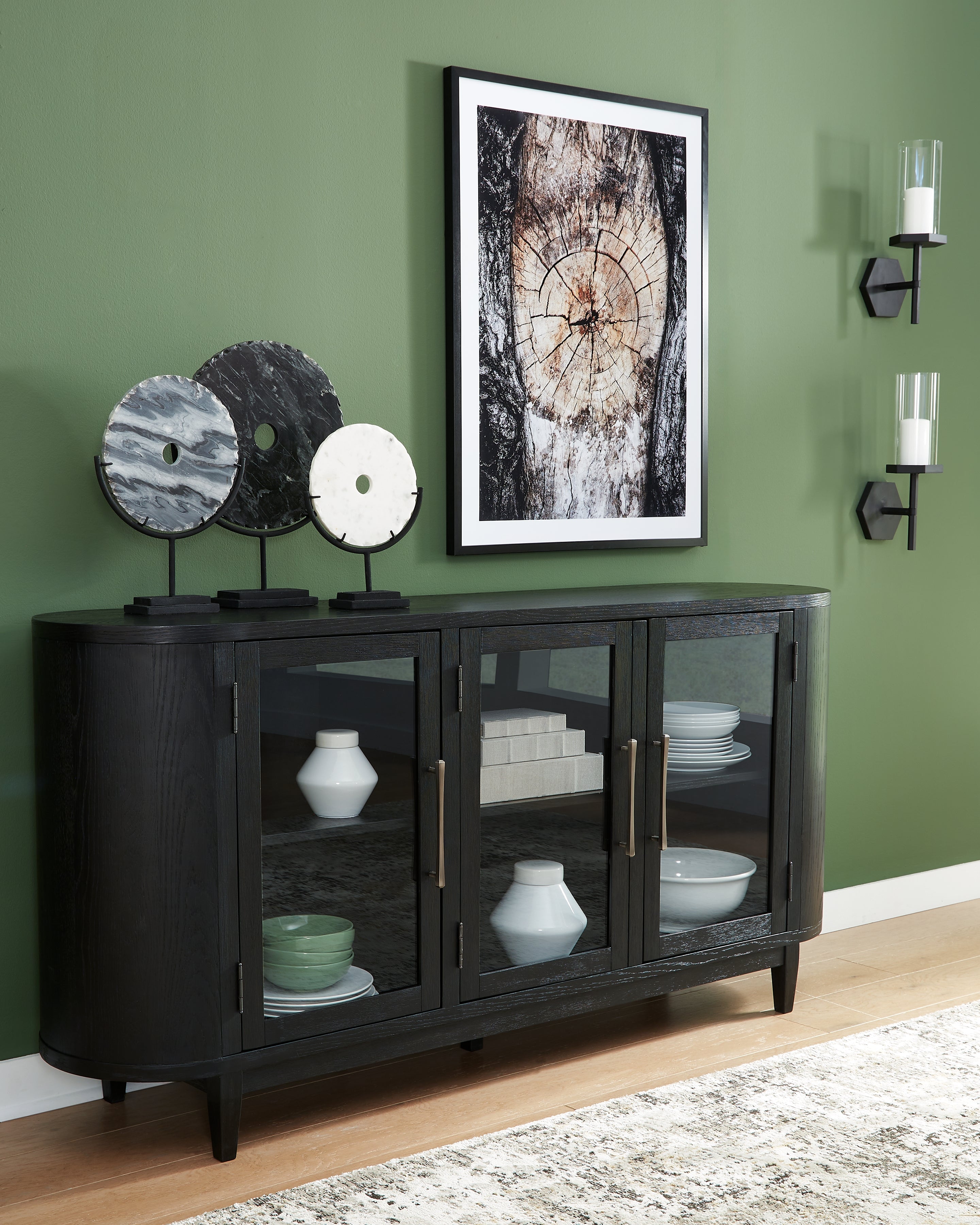 Tampa Furniture Outlet Lutz - Ashley Furniture - Rowanbeck Dining Room - Dining Room Server / Black - D821-60