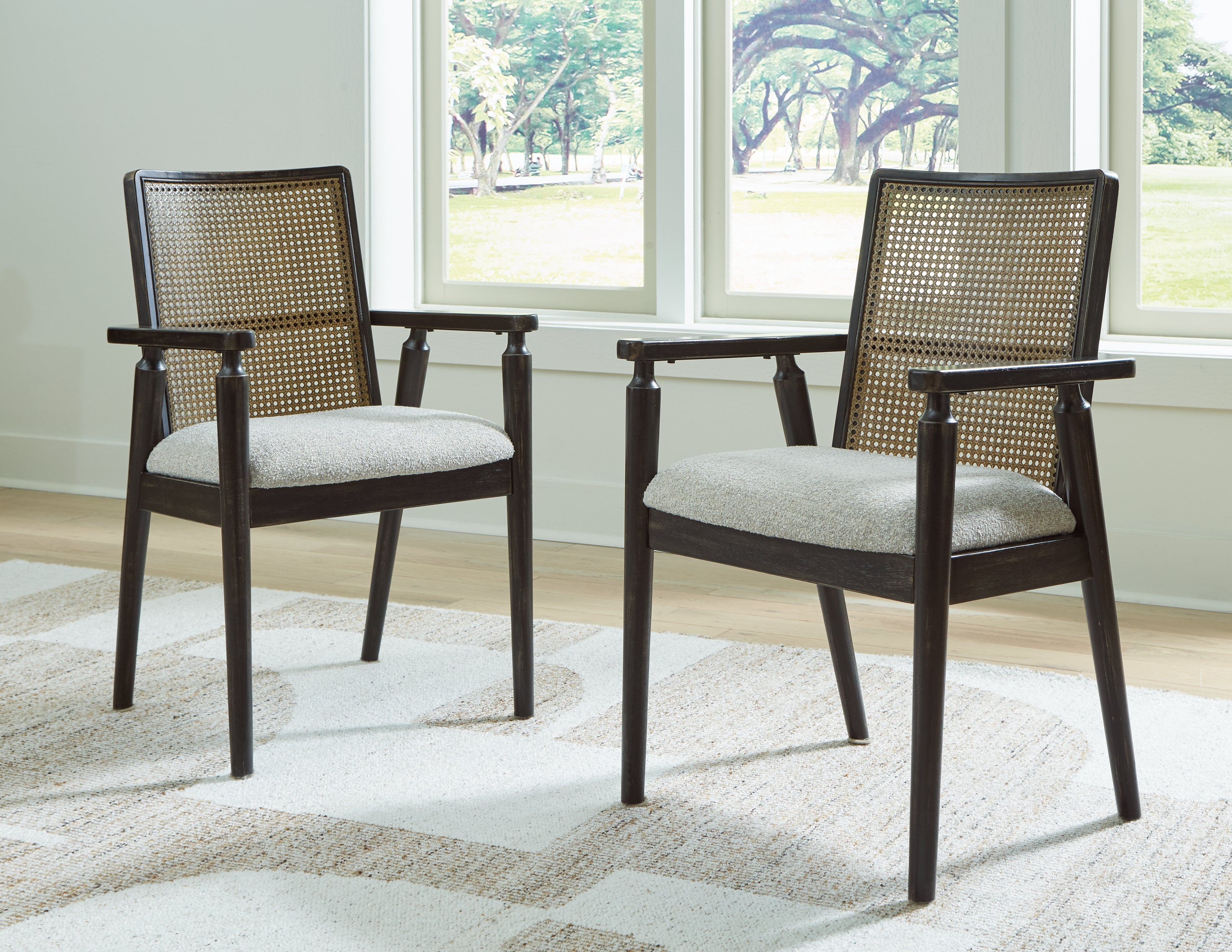 Tampa Furniture Outlet Lutz - Ashley Furniture - Galliden Dining Room - Dining Chair (Set of 2) / Black/Brown - D841-02AX2