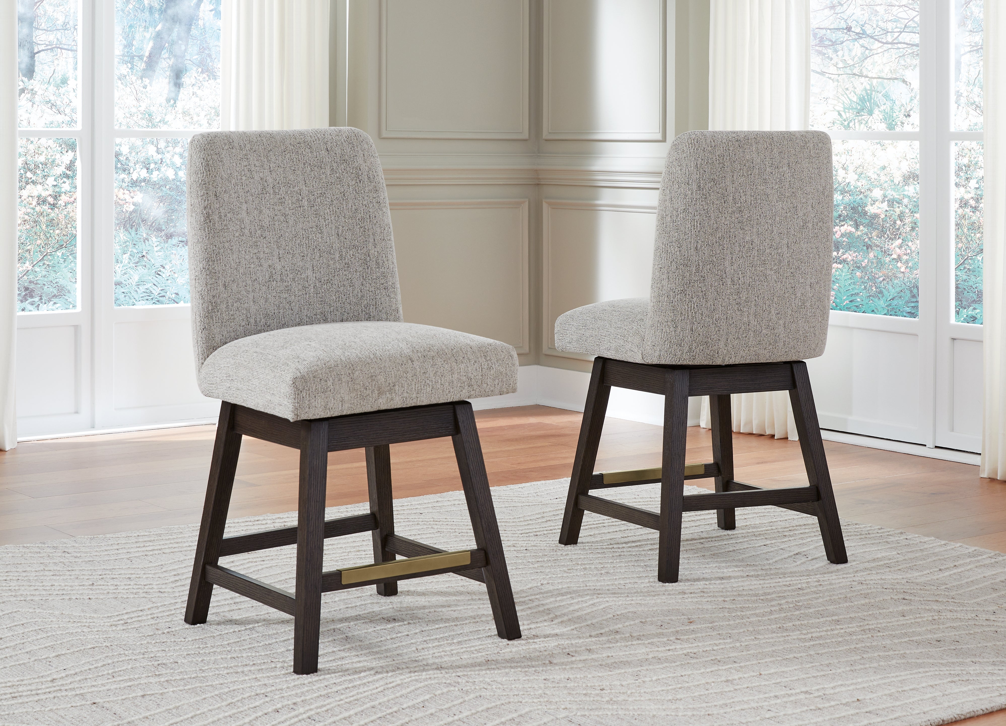 Tampa Furniture Outlet Lutz - Ashley Furniture - Burkhaus Dining Room - Counter Height Barstool (Set of 2) / Dark Brown - D984-124X2