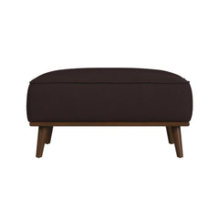 Destiny Ottoman with Wood Base in Pebble Brown