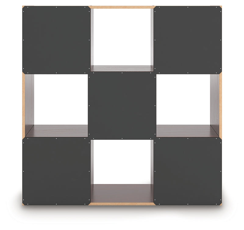Tampa Furniture Outlet Lutz - Ashley Furniture - Glosmount Four Cube Organizer - Nine Cube Organizer / Cherry/Light Brown - EA1055-3X3