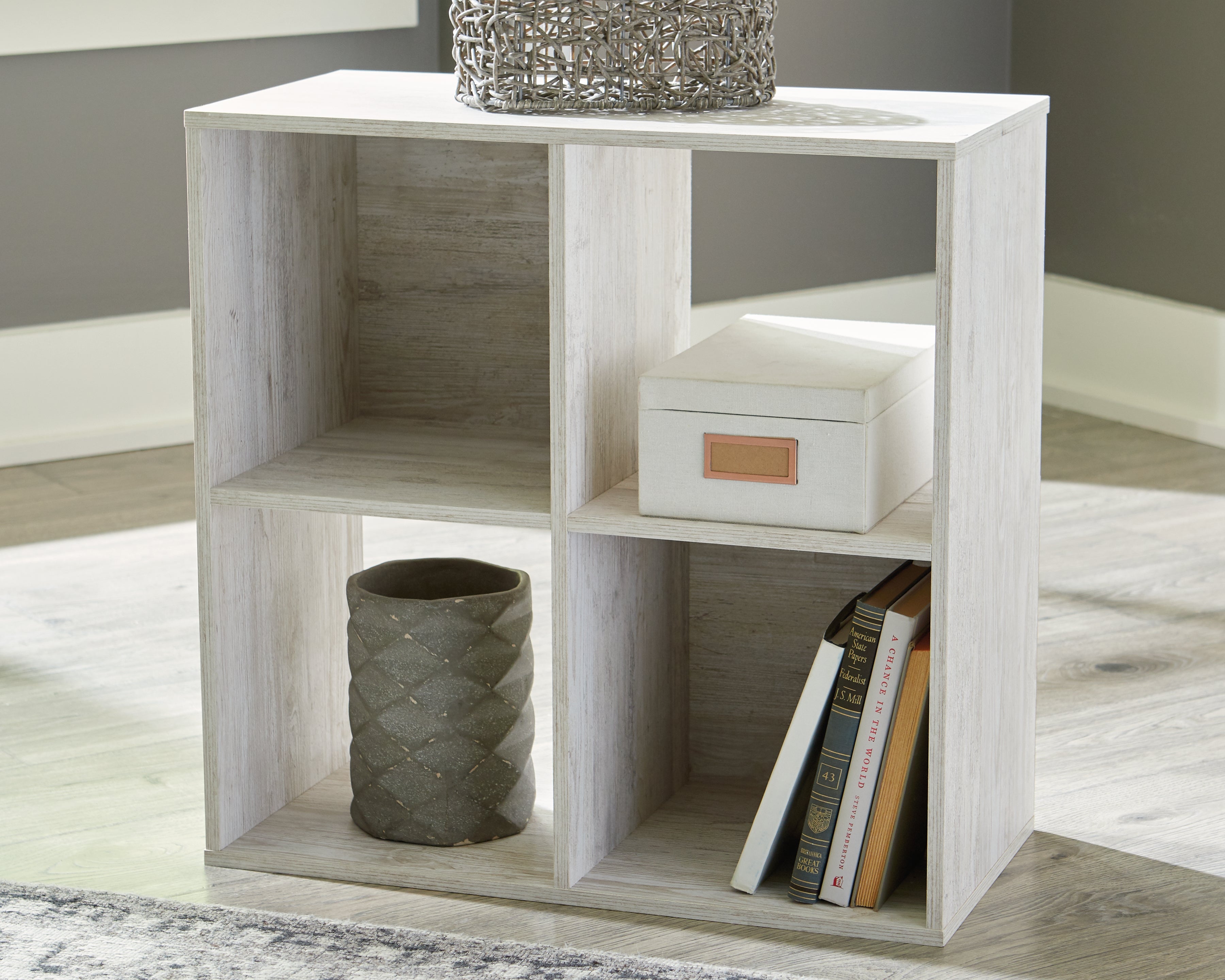 Tampa Furniture Outlet Lutz - Ashley Furniture - Paxberry Four Cube Organizer - Four Cube Organizer / Whitewash - EA1811-2X2