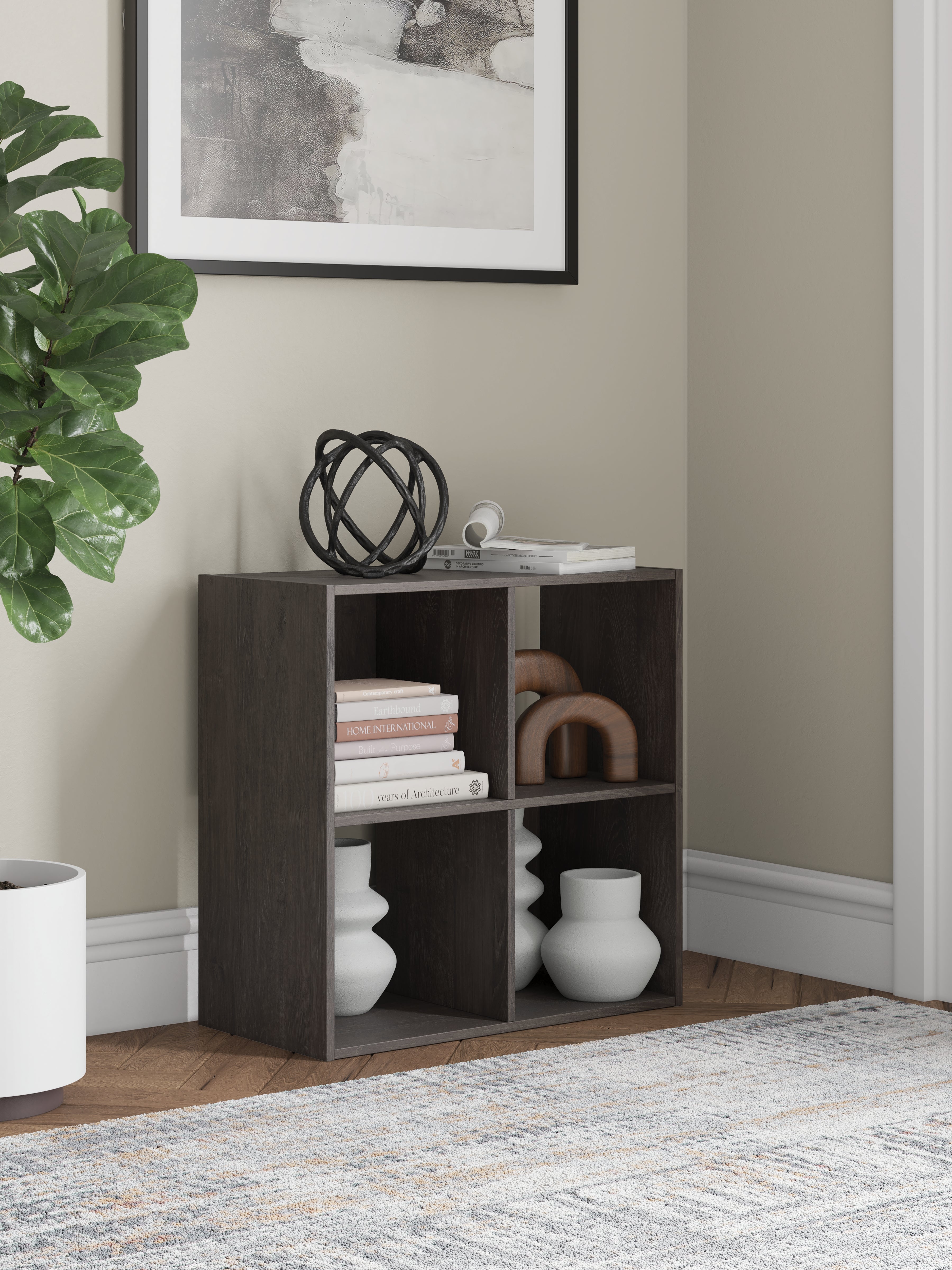 Tampa Furniture Outlet Lutz - Ashley Furniture - Piperton Four Cube Organizer - Four Cube Organizer / Charcoal - EA5514-2X2