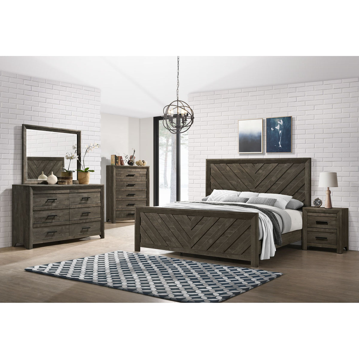 Eleanor King Bed in Mocha Grey – SKU EL400KBZS | Elements
